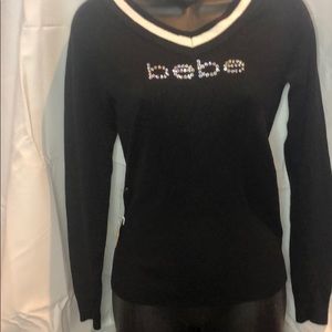 Bebe logo Swarovski sweater medium